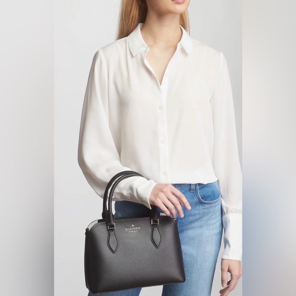 Kate Spade Darcy Small Black Leather Satchel Bag - Picture 15 of 15